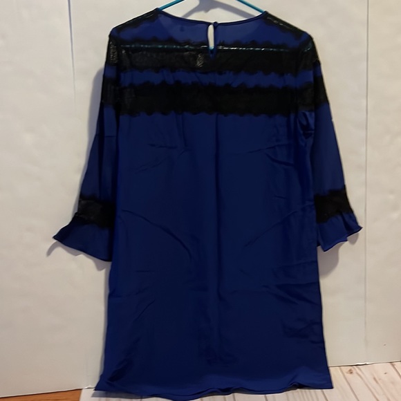 Rebecca Taylor Navy Silk Lace Dress size 6 - Picture 6 of 8